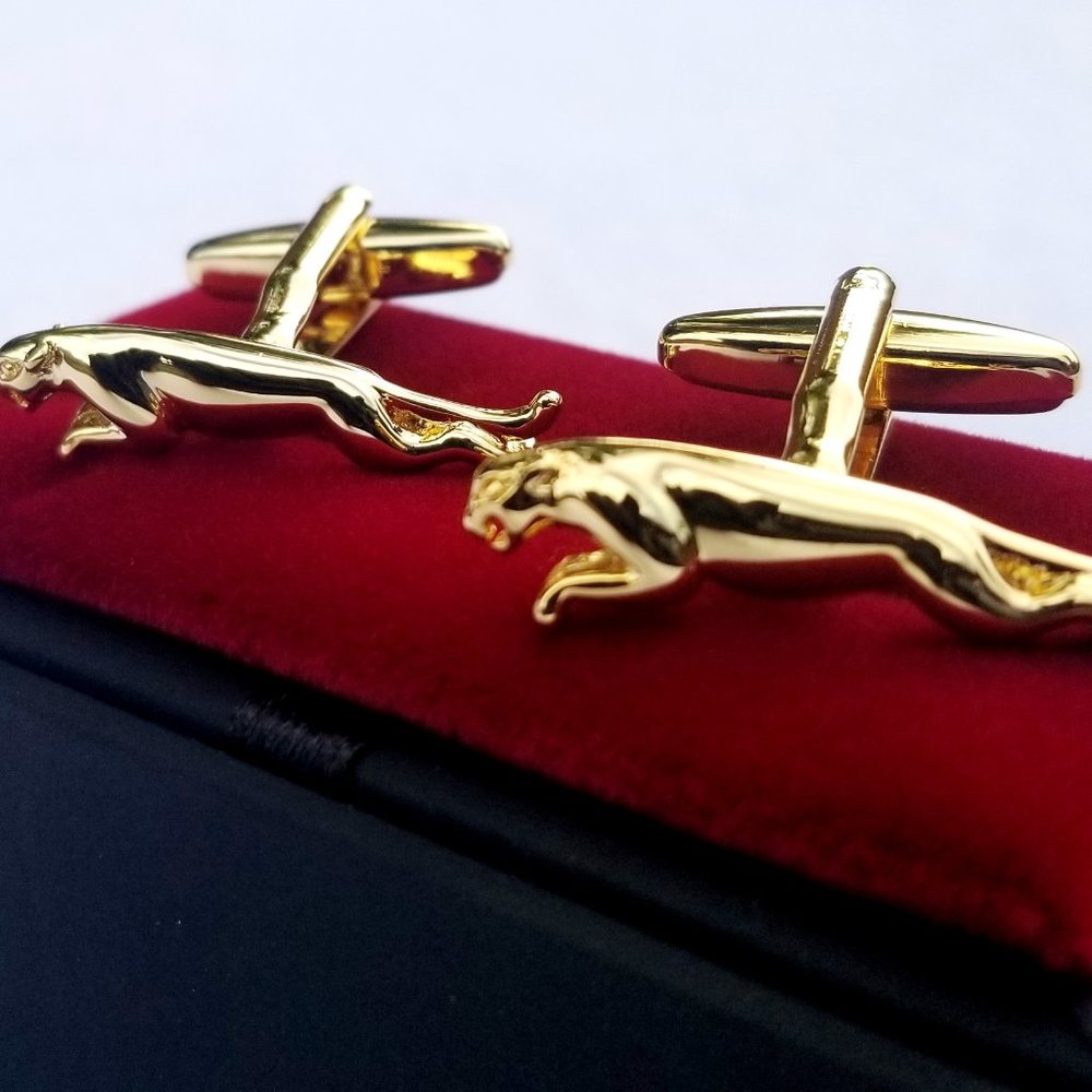 18k Gold Plated Jaguar Cufflinks For Men Car Jewelry Wedding Gift Luxury 2026 - Picture 5 of 13